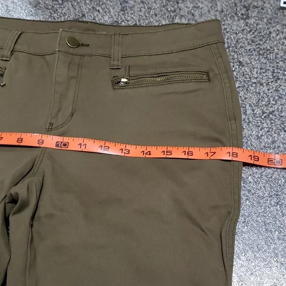 Michael Kors Olive Green Gold Zipper Cuff Pants Size 6 - Picture 9 of 16